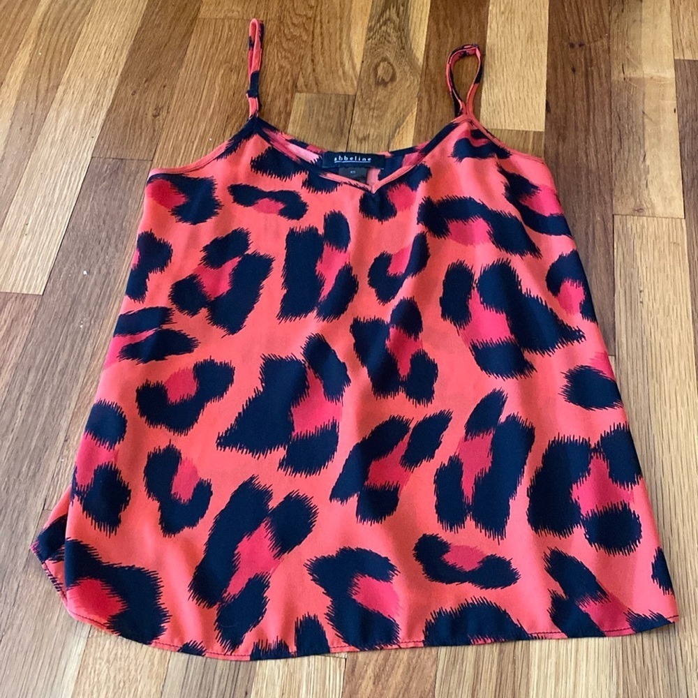 Abbeline Womens Red Cheetah Print Tank Top Size XS